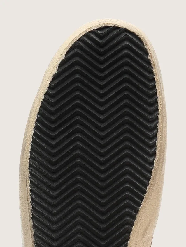 Francy para hombre en gamuza beige con estrella de cuero marrón y cuentas de colores