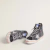 Francy Penstar LAB para hombre en lona negra con pedrería multicolor