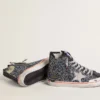 Francy Penstar LAB para hombre en lona negra con pedrería multicolor