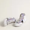 Francy Penstar LAB para mujer con estrella de cuero negro y tachuelas multicolores