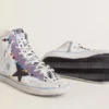 Francy Penstar LAB para mujer con estrella de cuero negro y tachuelas multicolores