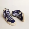 Francy Penstar para mujer en lentejuelas de color azul brillante con estrella de gamuza gris hielo