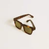 Gafas de sol cuadradas Jamie con montura color marrón habana