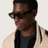 Gafas de sol de estilo rectangular con marco color marrón habana