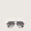 Gafas de sol estilo aviador con montura color metal y lentes grises