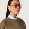 Gafas de sol estilo aviador con montura y lentes color miel