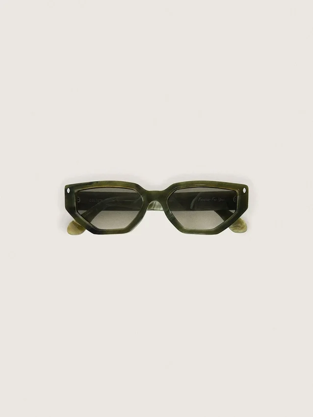 Gafas de sol rectangulares Jamie con montura con efecto mármol verde