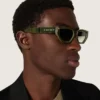 Gafas de sol rectangulares Jamie con montura con efecto mármol verde