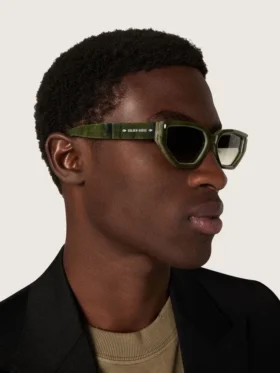 Gafas de sol rectangulares Jamie con montura con efecto mármol verde