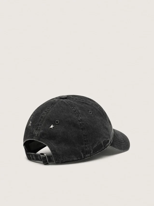 Gorra de béisbol antracita con estrella bordada tono sobre tono