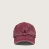 Gorra de béisbol color burdeos con estrella bordada tono sobre tono