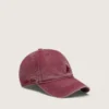 Gorra de béisbol color burdeos con estrella bordada tono sobre tono