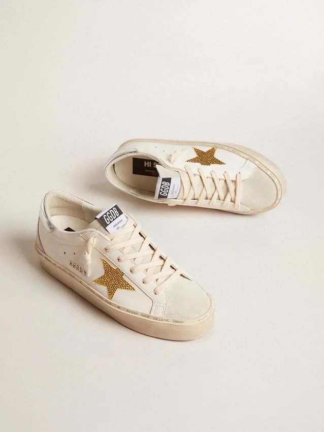 Hi Star con estrella de cristales Swarovski y lengüeta de talón de cuero plateado