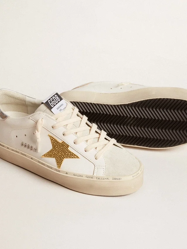 Hi Star con estrella de cristales Swarovski y lengüeta de talón de cuero plateado