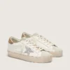 Hi Star para mujer con estrella plateada con purpurina y lengüeta del talón de nubuck gris paloma