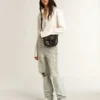 Hi Star para mujer con estrella plateada con purpurina y lengüeta del talón de nubuck gris paloma