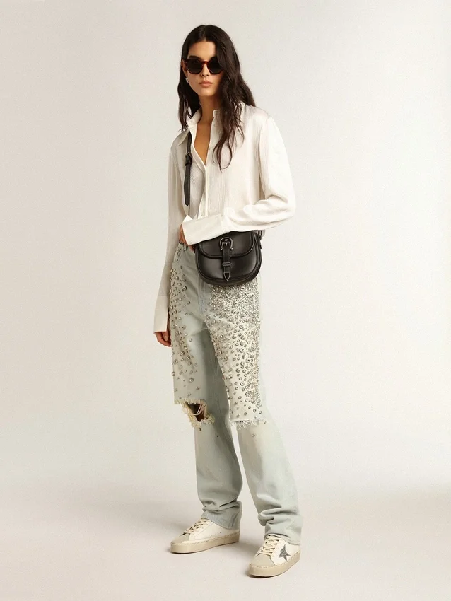 Hi Star para mujer con estrella plateada con purpurina y lengüeta del talón de nubuck gris paloma