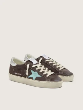 Hi Star para mujer en gamuza gris oscuro con estrella verde aguamarina