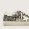Hi Star para mujer en piel de potro en blanco y negro con estrella de cuero blanco