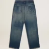 Jeans de corte holgado y lavado medio para hombre CNY