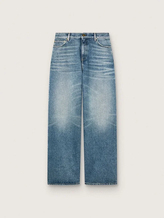 Jeans de estilo boyfriend para mujer de Golden en denim azul claro lavado a la piedra