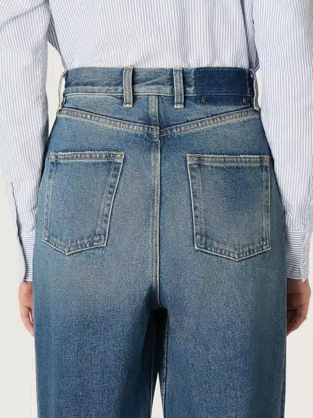 Jeans de estilo boyfriend para mujer de Golden en denim azul claro lavado a la piedra
