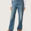 Jeans de estilo boyfriend para mujer de Golden en denim azul claro lavado a la piedra