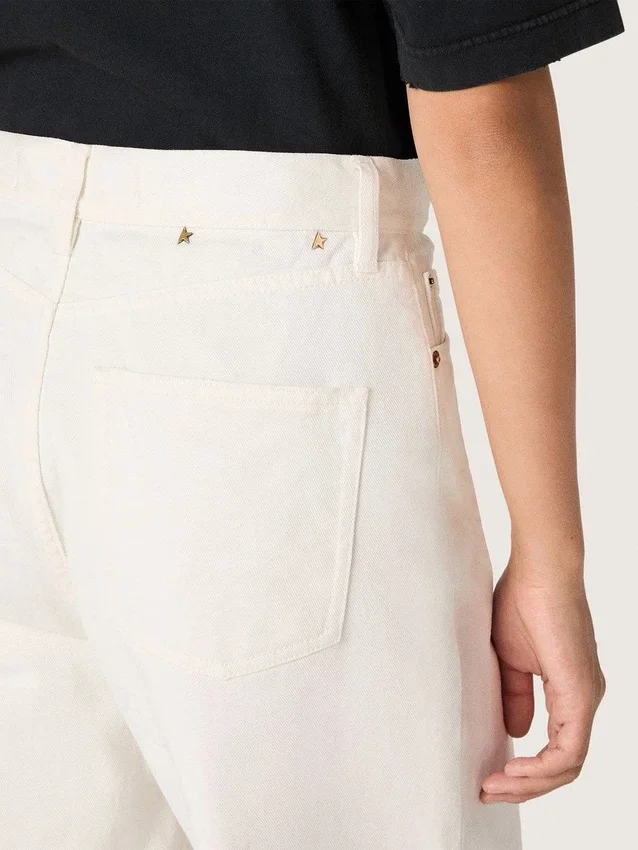 Jeans de estilo boyfriend para mujer de Golden en denim blanco óptico