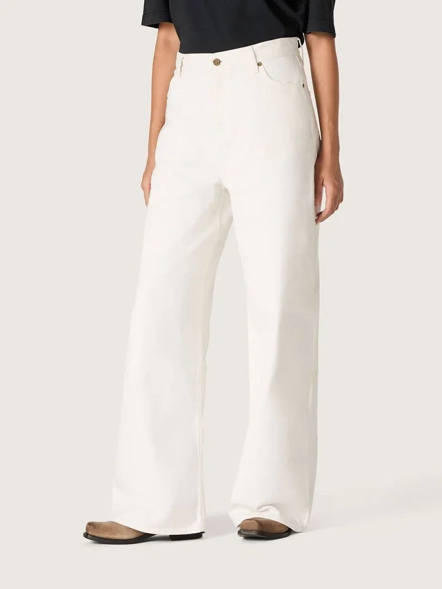 Jeans de estilo boyfriend para mujer de Golden en denim blanco óptico