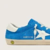 Junior Super-Star en gamuza azul brillante con estrella de cuero blanco