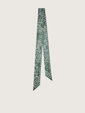 Juego de dos cintas de sarga con diseño de paisley verde