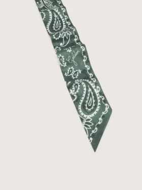 Juego de dos cintas de sarga con diseño de paisley verde