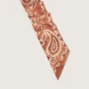 Juego de dos cintas de sarga con estampado de paisley naranja