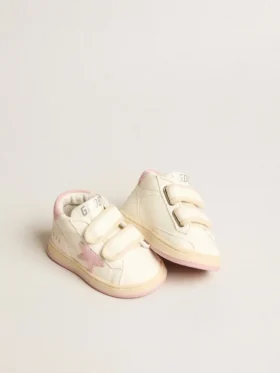 June Junior en piel napa con estrella y lengüeta en el talón de gamuza rosa antiguo