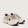 Lightstar CNY para hombre en malla blanca y cuero con estrella de TPU color rojo vino