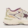 Lightstar CNY para hombre en malla blanca y cuero con estrella de TPU color rojo vino