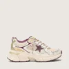 Lightstar CNY para mujer en malla blanca y cuero con estrella de TPU color rojo vino
