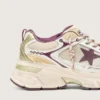 Lightstar CNY para mujer en malla blanca y cuero con estrella de TPU color rojo vino