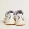 Lightstar Junior en cuero blanco y malla con estrella de cuero blanco