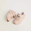 Lightstar Junior en cuero rosa y malla con estrella de cuero rosa