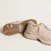 Lightstar para hombre con parte superior de cuero rosa y malla, y estrella rosa