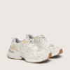 Lightstar para hombre en cuero blanco y malla con estrella en blanco desgastado
