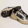 Lightstar para hombre en cuero blanco y malla negra con estrella de TPU negra