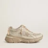 Lightstar para hombre en cuero gris paloma y malla con estrella de TPU beige