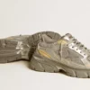 Lightstar para hombre en cuero metalizado y malla plateada con estrella gris