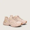 Lightstar para mujer con parte superior de cuero rosa y malla, y estrella rosa