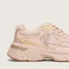 Lightstar para mujer con parte superior de cuero rosa y malla, y estrella rosa