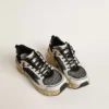 Lightstar para mujer en cuero blanco y malla negra con estrella de TPU negra