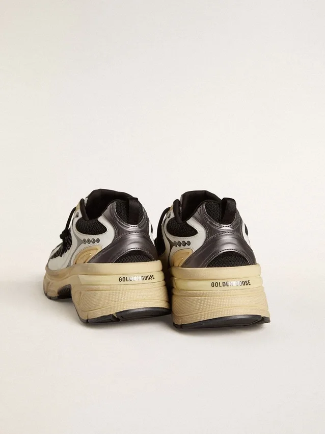 Lightstar para mujer en cuero blanco y malla negra con estrella de TPU negra