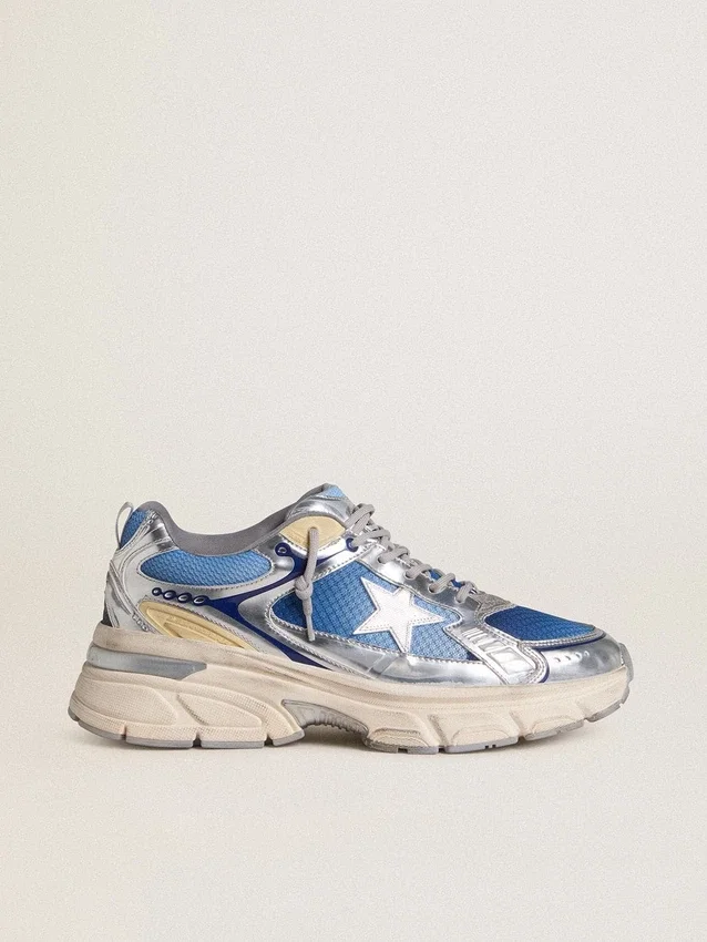 Lightstar para mujer en malla azul claro con estrella de TPU blanca e inserciones plateadas de origen biológico